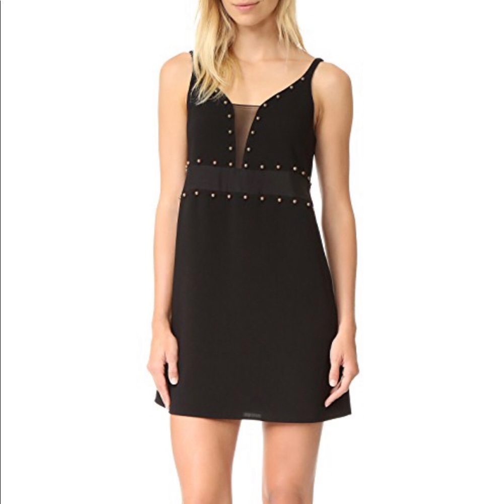 Black circle stud cocktail dress